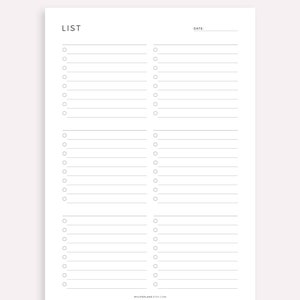 Blank Checklist Template Printable & Fillable, Simple Checklist Template, A4/A5/Letter/Half, Instant Download PDF image 5