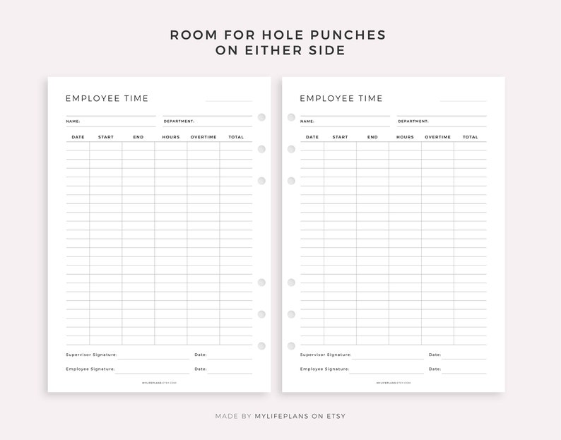 Employee Time Tracker Printable Working Hours Tracker Work Etsy