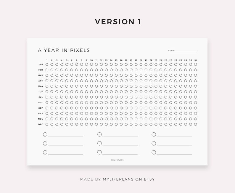 A Year in Pixels Landscape - Mood Tracker, Exercise Tracker, Reading ...