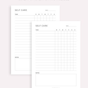 Weekly Self Care Tracker Printable, Daily Self Care Checklist, Routine Planner, Wellness Planner, A4/A5/Letter/Half, Instant Download PDF image 5