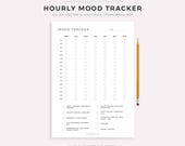 Hourly Mood Tracker Printable, Weekly Mood Journal, Emotion Tracker, Mood Chart, Wellness Planner, A4/A5/Letter/Half, Instant Download PDF