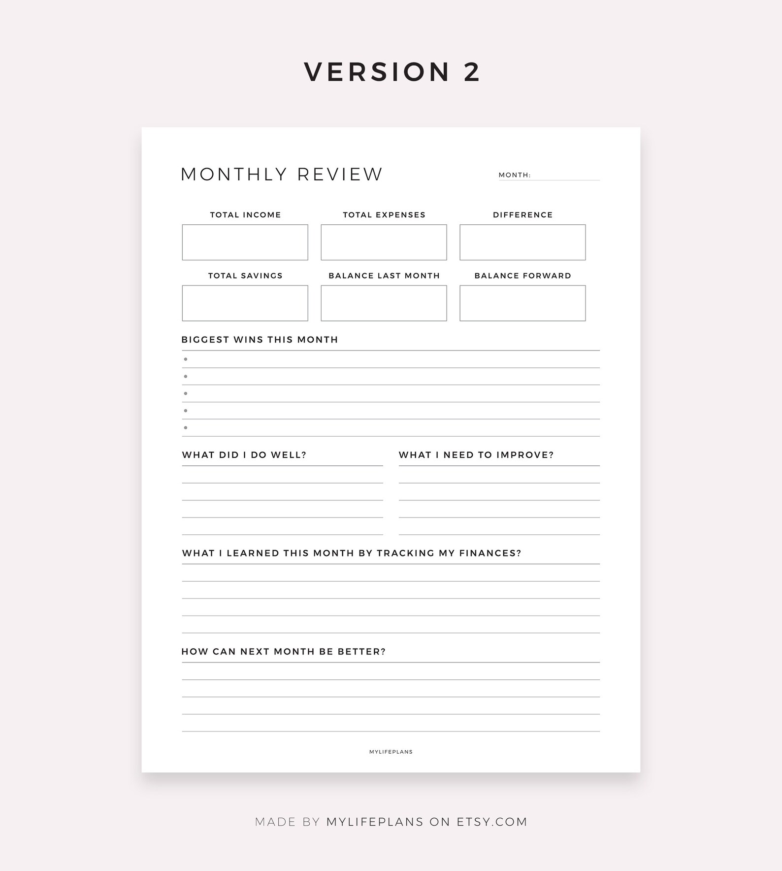 Monthly Financial Review, Financial Reflection, Budgeting Evaluation ...