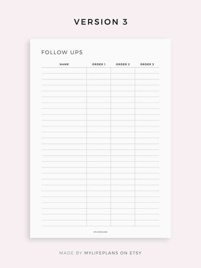Follow Ups Tracker for Remarkable 2, Instant Download - Etsy