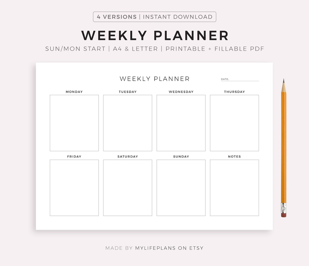 Free Weekly Planner Printable