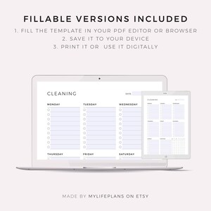 Weekly Cleaning Schedule, Cleaning Checklist, Cleaning To Do List, Printable Cleaning Template, A4/A5/Letter/Half Size, Instant Download PDF image 7
