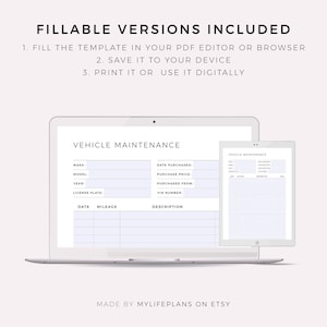 Vehicle Maintenance Log Book, Vehicle Service Tracker, Vehicle Repairs, Vehicle Expense Tracker, A4/A5/Letter/Half, Instant Download PDF image 6