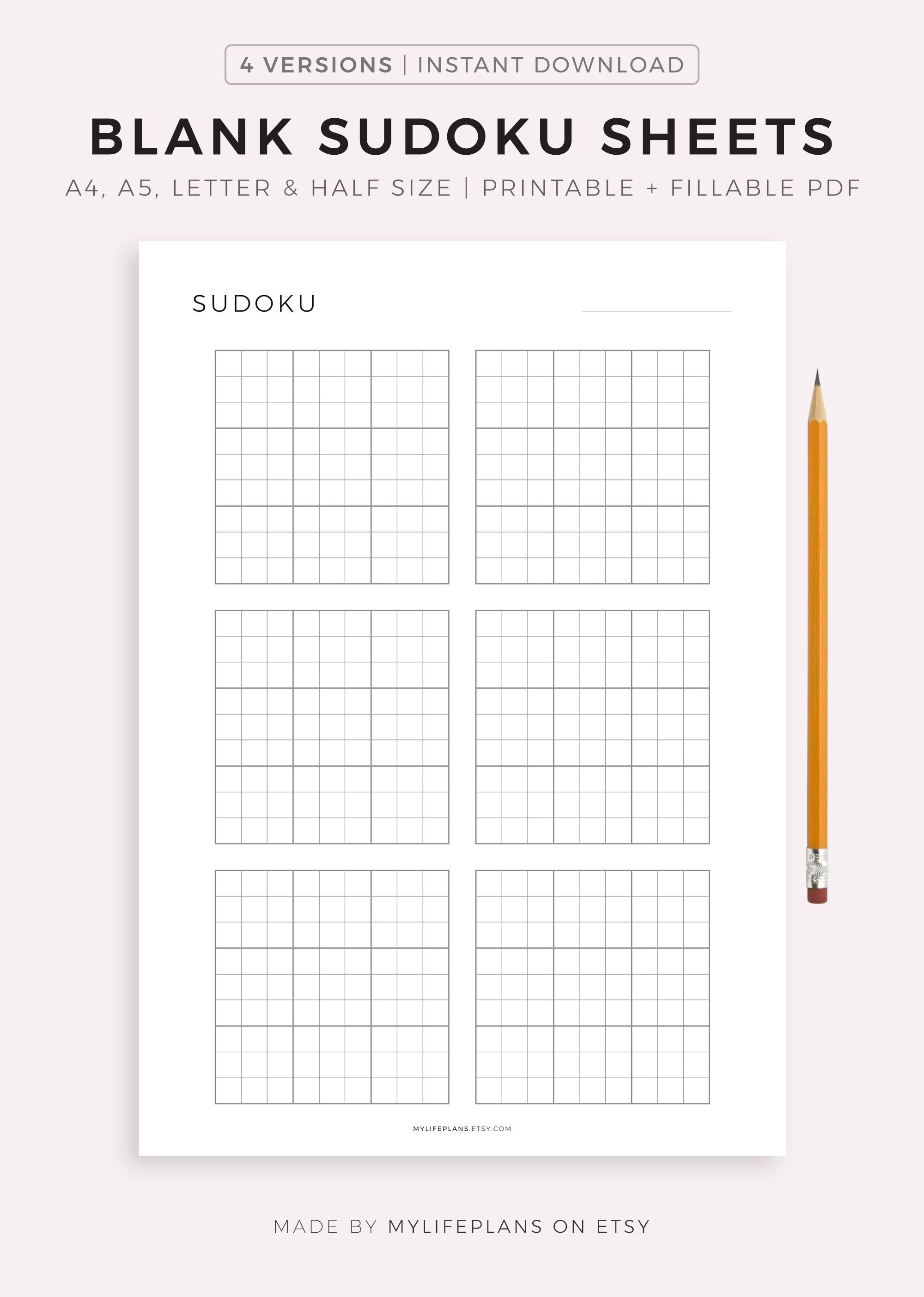 Blank 4×4 Sudoku Grid – Free Printable