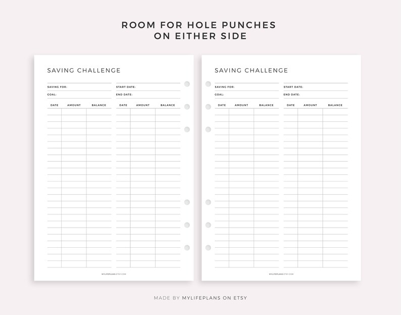 Savings Challenge Printable Saving Goal Plan Savings - Etsy