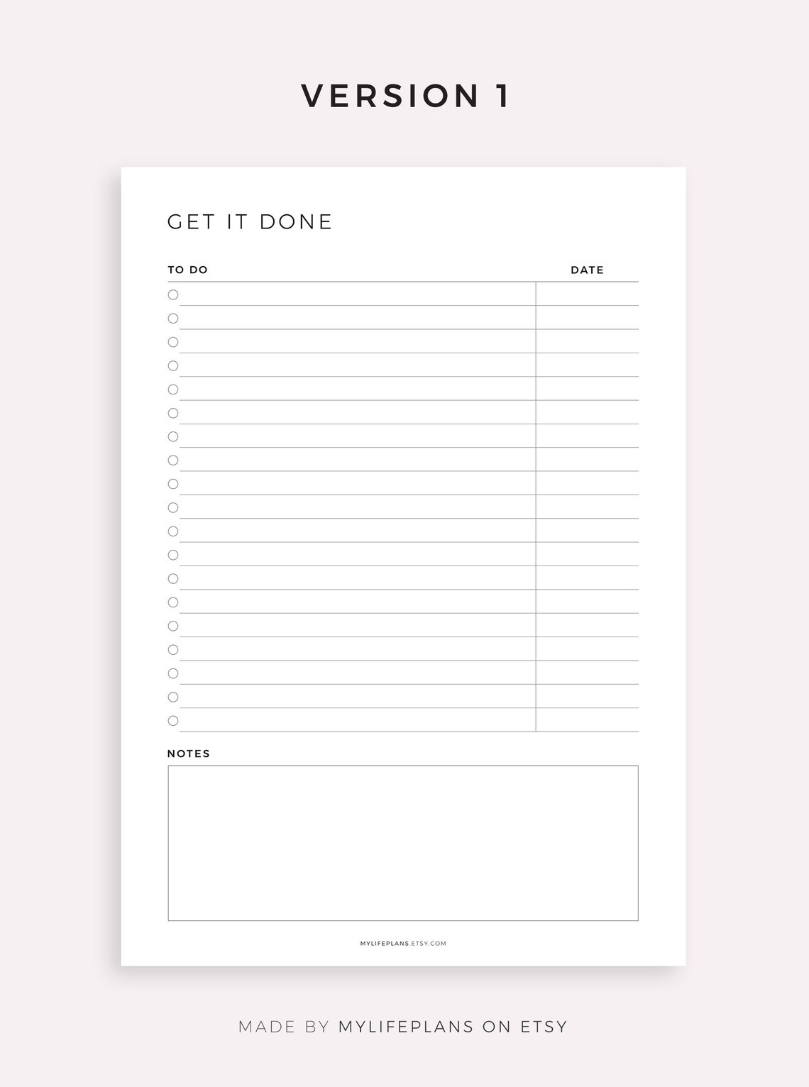 Get It Done Printable to Do List Template Task List - Etsy