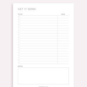 Get It Done, Printable to Do List Template, Task List, A4/a5/letter ...