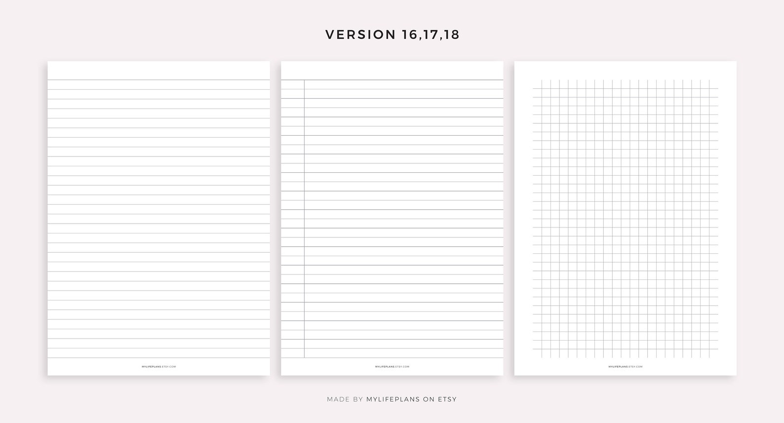 Notebook Paper Pages Printable, A4/a5/letter/half Size, Instant ...