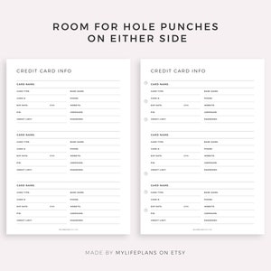 Credit Card Tracker Printable Template, Credit Card List, Credit Card Account Detail, A4/A5/Letter/Half Size, Instant Download PDF image 4