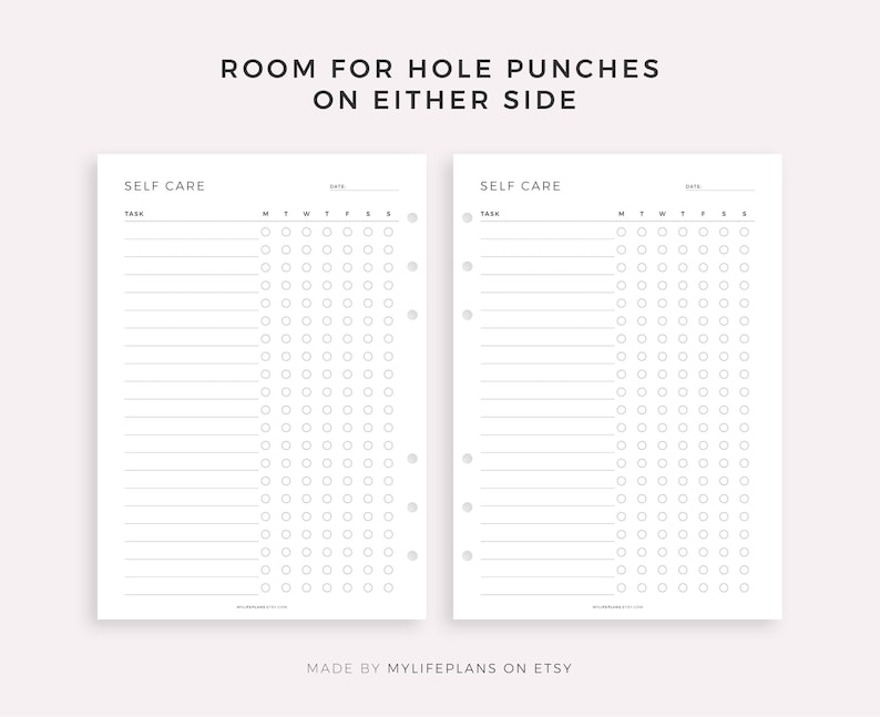 Weekly Self Care Tracker Printable, Daily Self Care Checklist, Routine Planner, Wellness Planner, A4/A5/Letter/Half, Instant Download PDF image 6