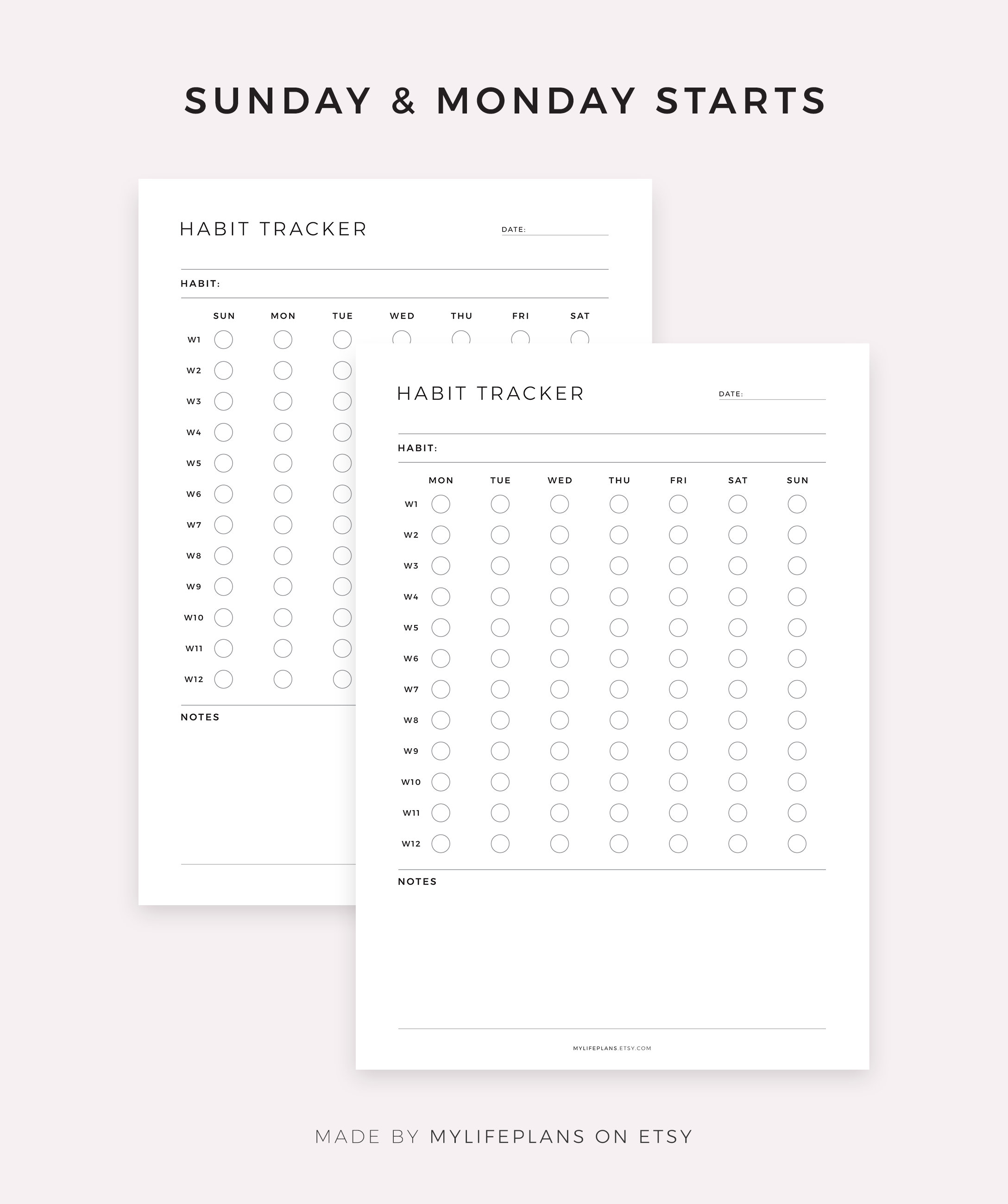 Routine Inerts Habit and Routine Inserts Bundle Printable, A4/a5/letter/half Letter ...