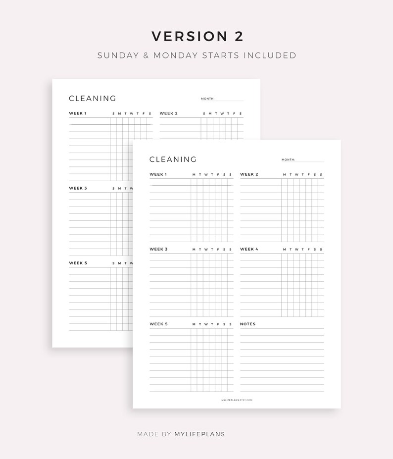 Monthly Cleaning Checklist, Printable Template for Happy Planner ...
