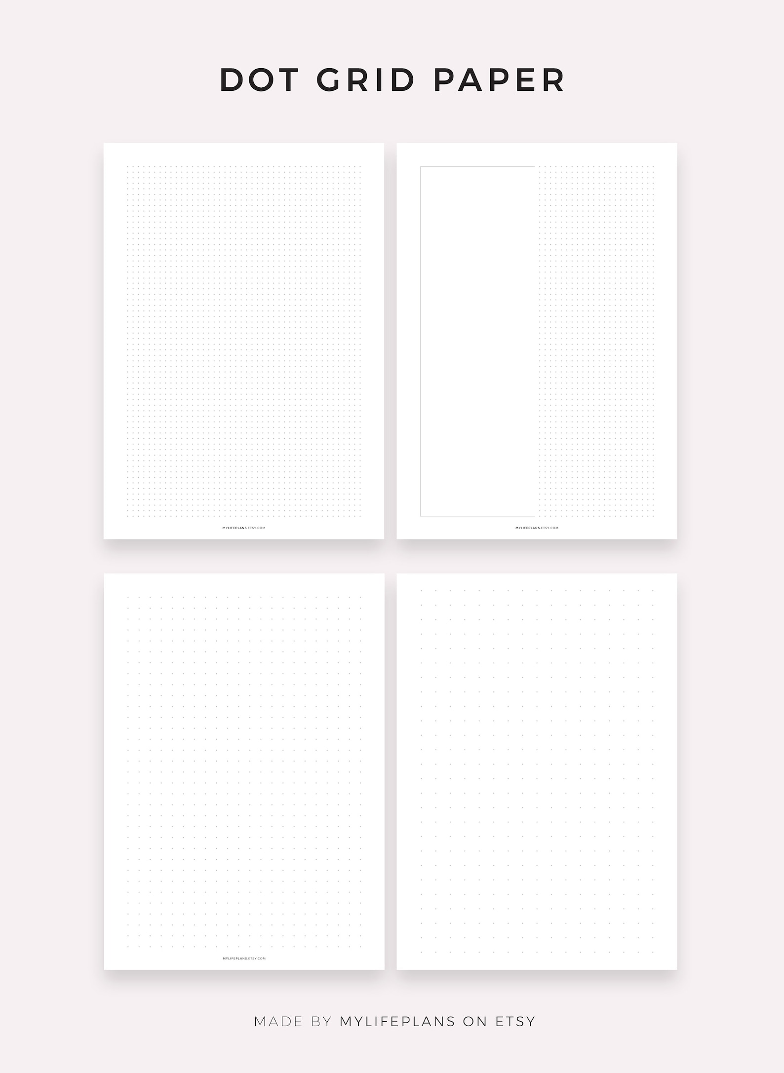 Printable Notes Paper Bundle: Lined, Graph, Dot Grid, Instant Download ...
