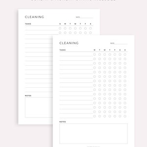 Weekly Cleaning Checklist, Printable Cleaning Template, Cleaning ...