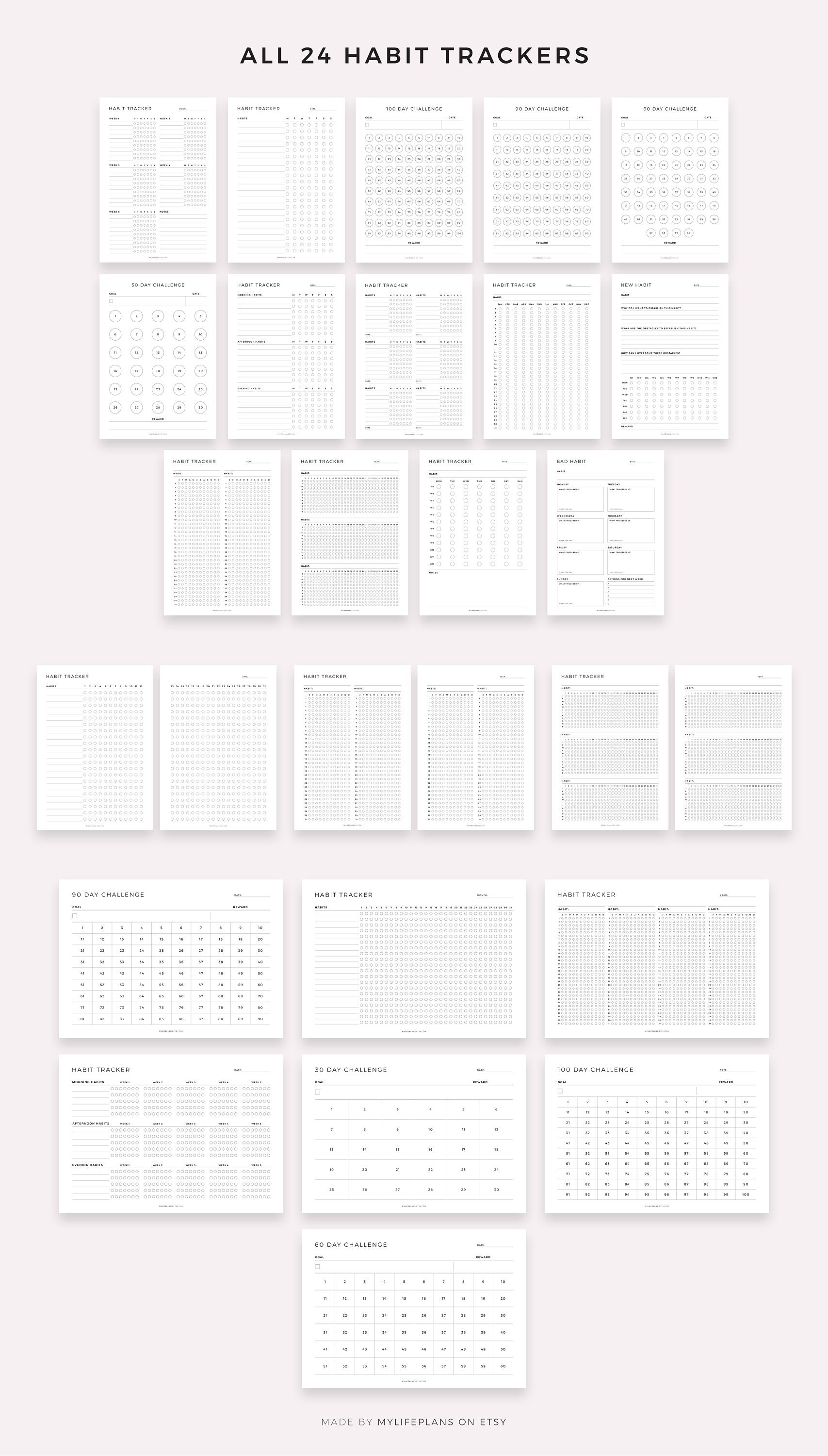 Routine Inerts Habit and Routine Inserts Bundle Printable, A4/a5/letter/half Letter ...