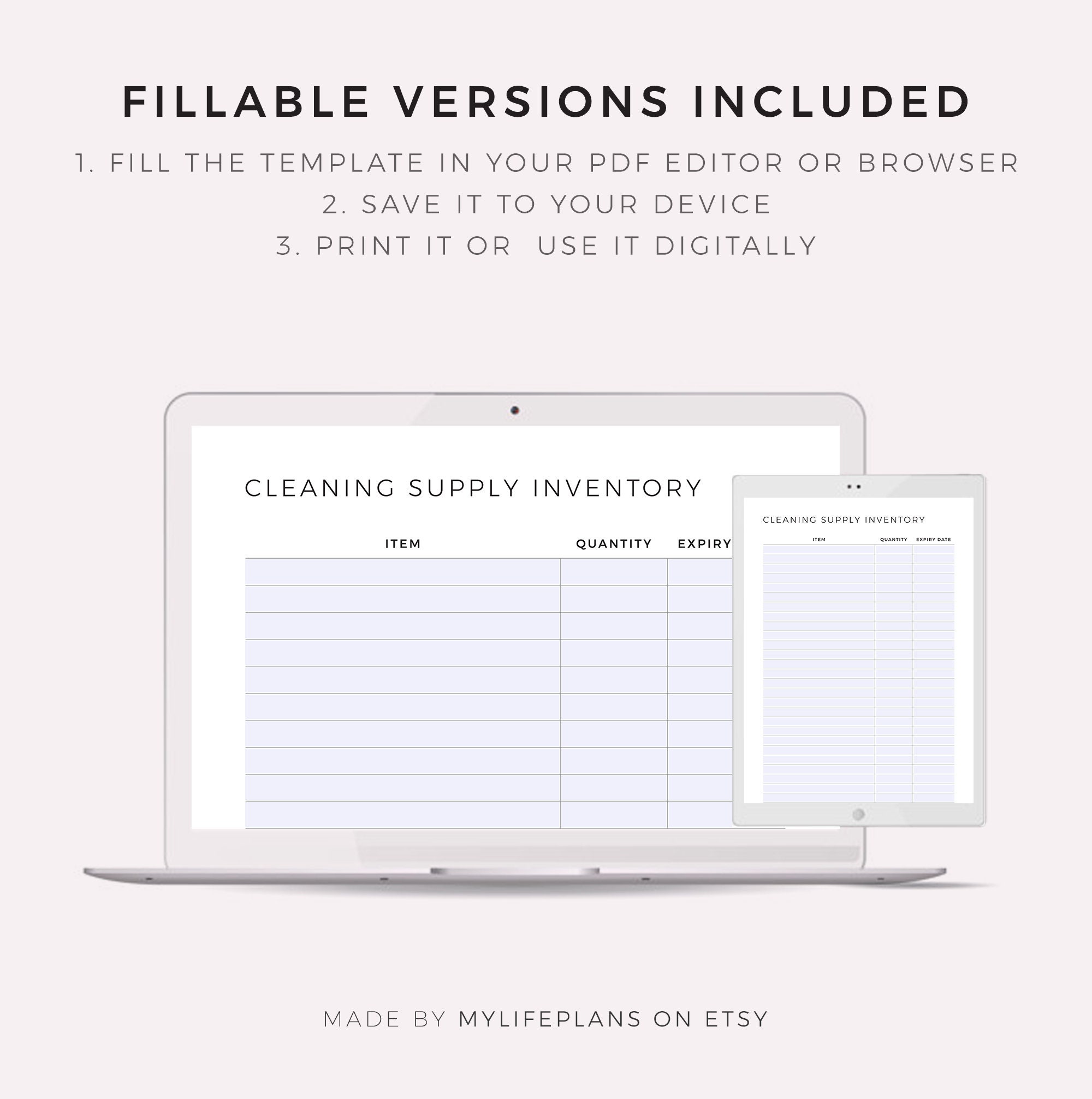 Printable Cleaning Supply Inventory Tracker for Home or Work - Sponges ...