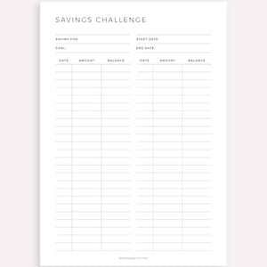 Savings Challenge Printable, Saving Goal Plan, Savings Tracker, Finance ...