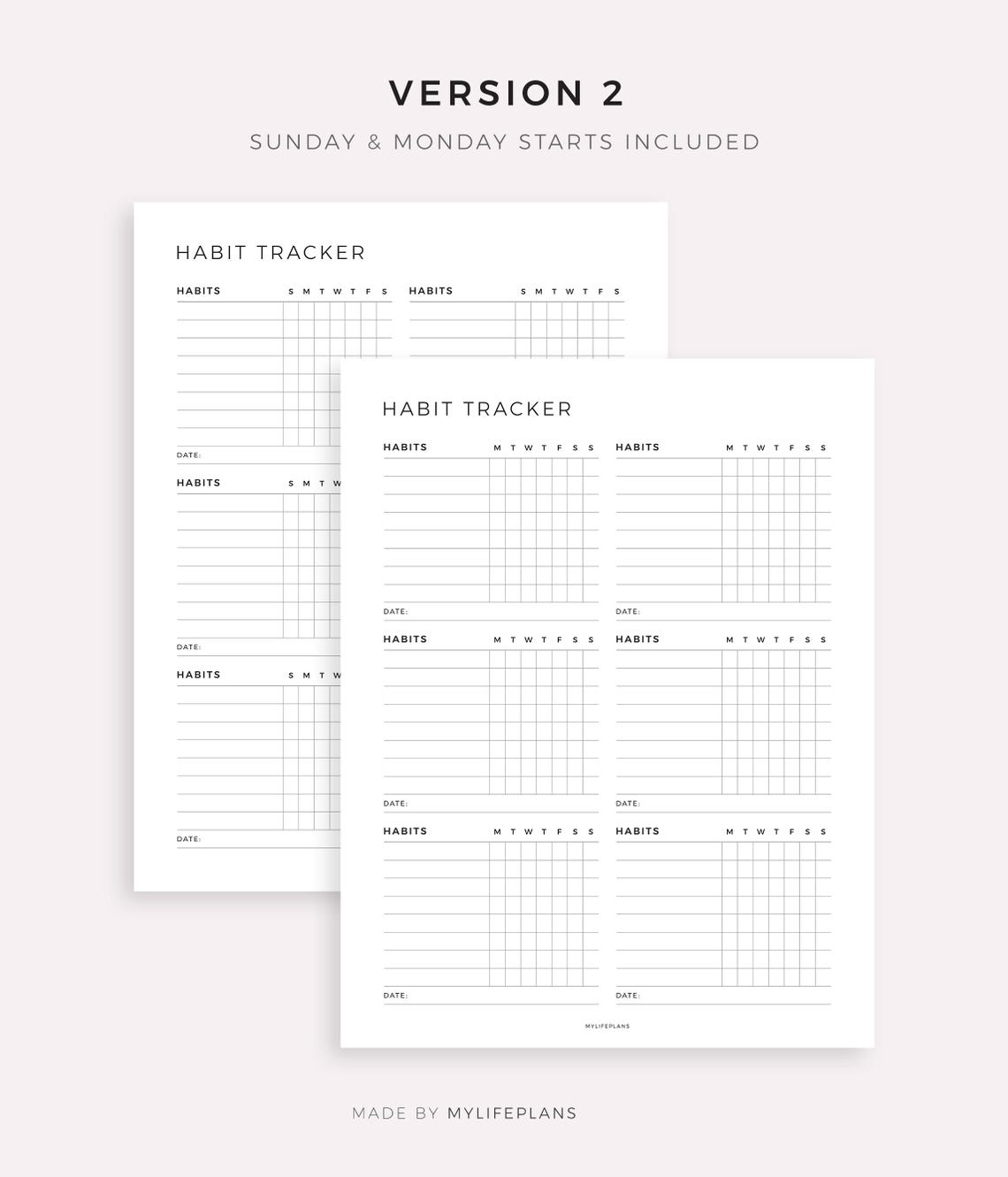Weekly Habit Tracker, Printable Template for Happy Planner Classic ...