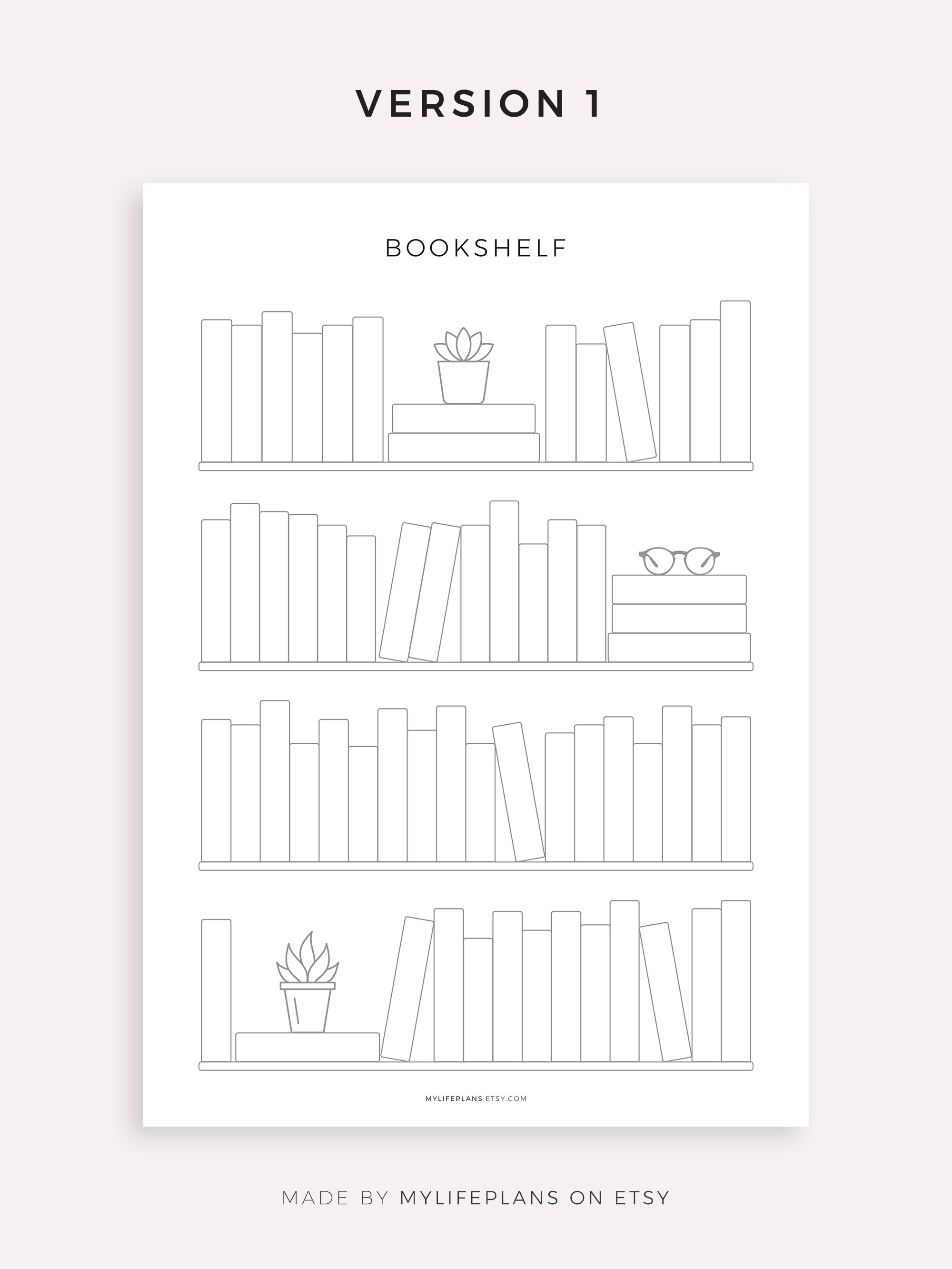 Bookshelf Printable Template, Books to Read, Books I've Read, Book ...