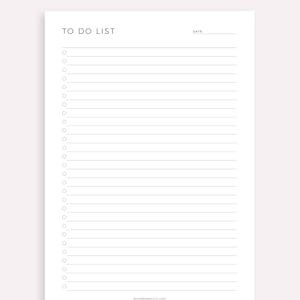 Minimal to Do List Printable, Simple Tasks List Template, A4/a5/letter ...