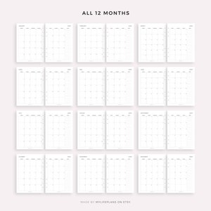 2025 Monthly Planner Printable, Dated Month on 2 Pages, 2025 Calendar ...