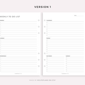 May include: A printable weekly to-do list planner with a simple design. The planner is divided into seven days of the week: Monday, Tuesday, Wednesday, Thursday, Friday, Saturday, and Sunday. Each day has a section for tasks with checkboxes. The planner also includes a space for the date.