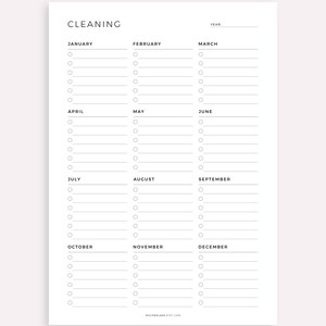 Yearly Cleaning Checklist Printable, Cleaning Task List, Cleaning ...