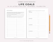 Life Goals Planner, Goal Setting, Life Vision Planner, My Future, Dream Life, A4/A5/Letter/Half Size, Instant Download PDF