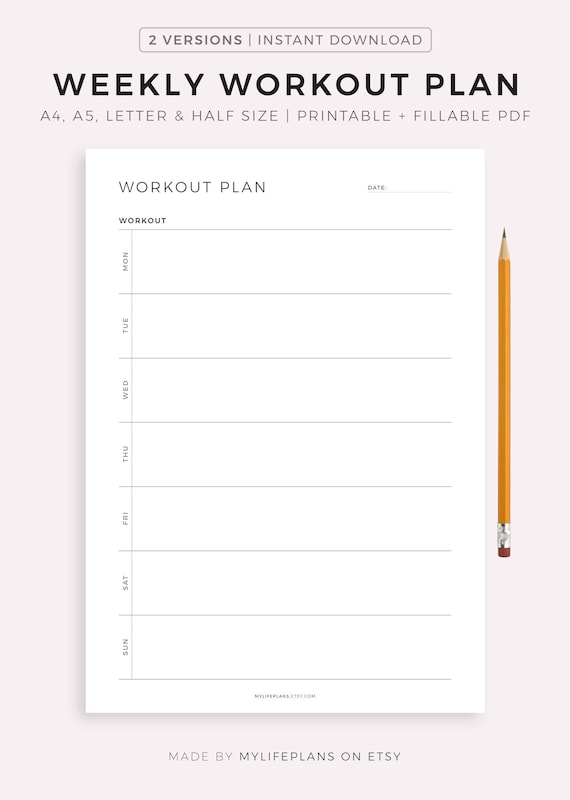 Workout Journal Printable , Minimalist Fitness Journal, Workout