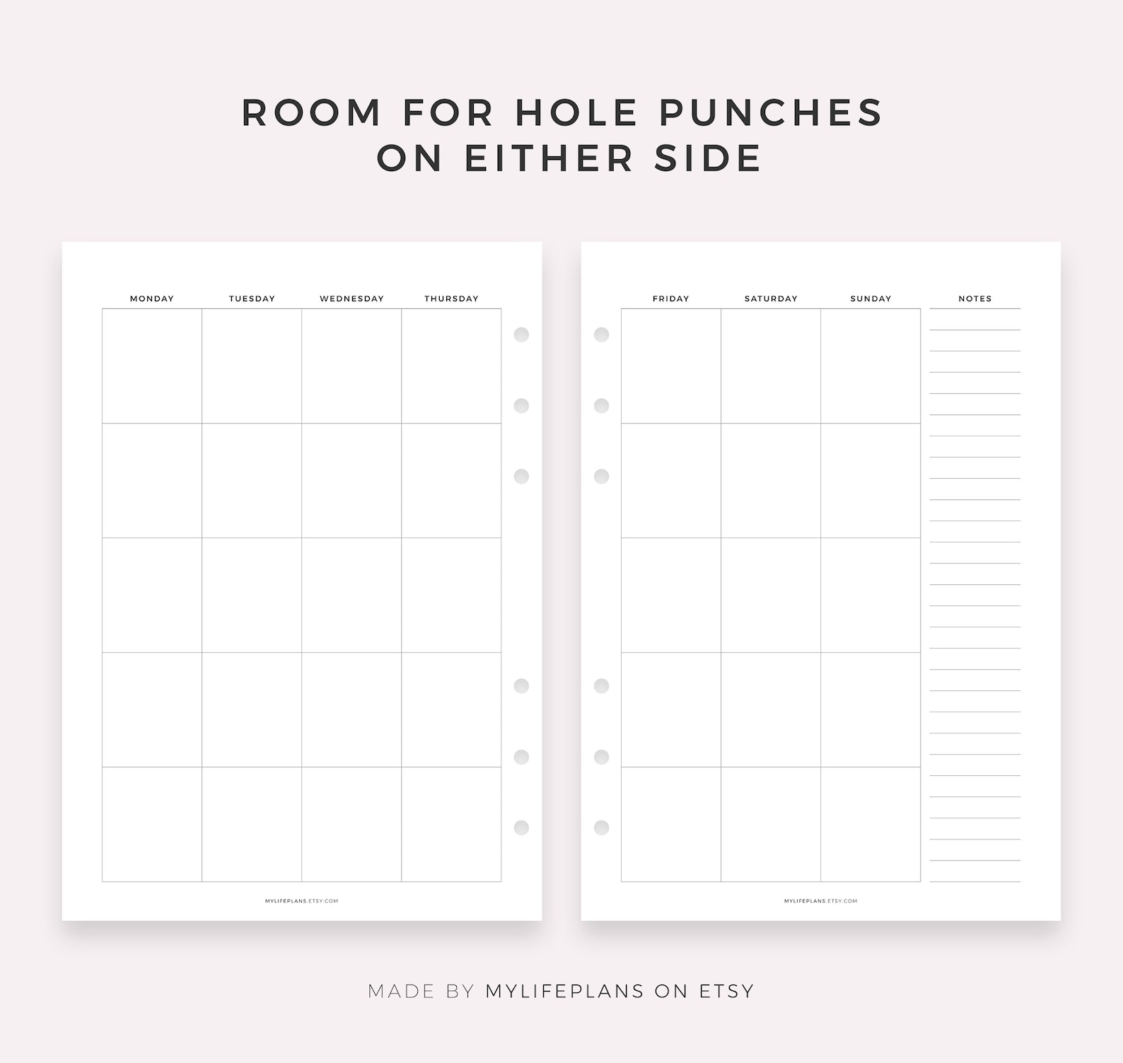 Blank Calendar Inserts Bundle Printable A4/a5/letter/half Etsy