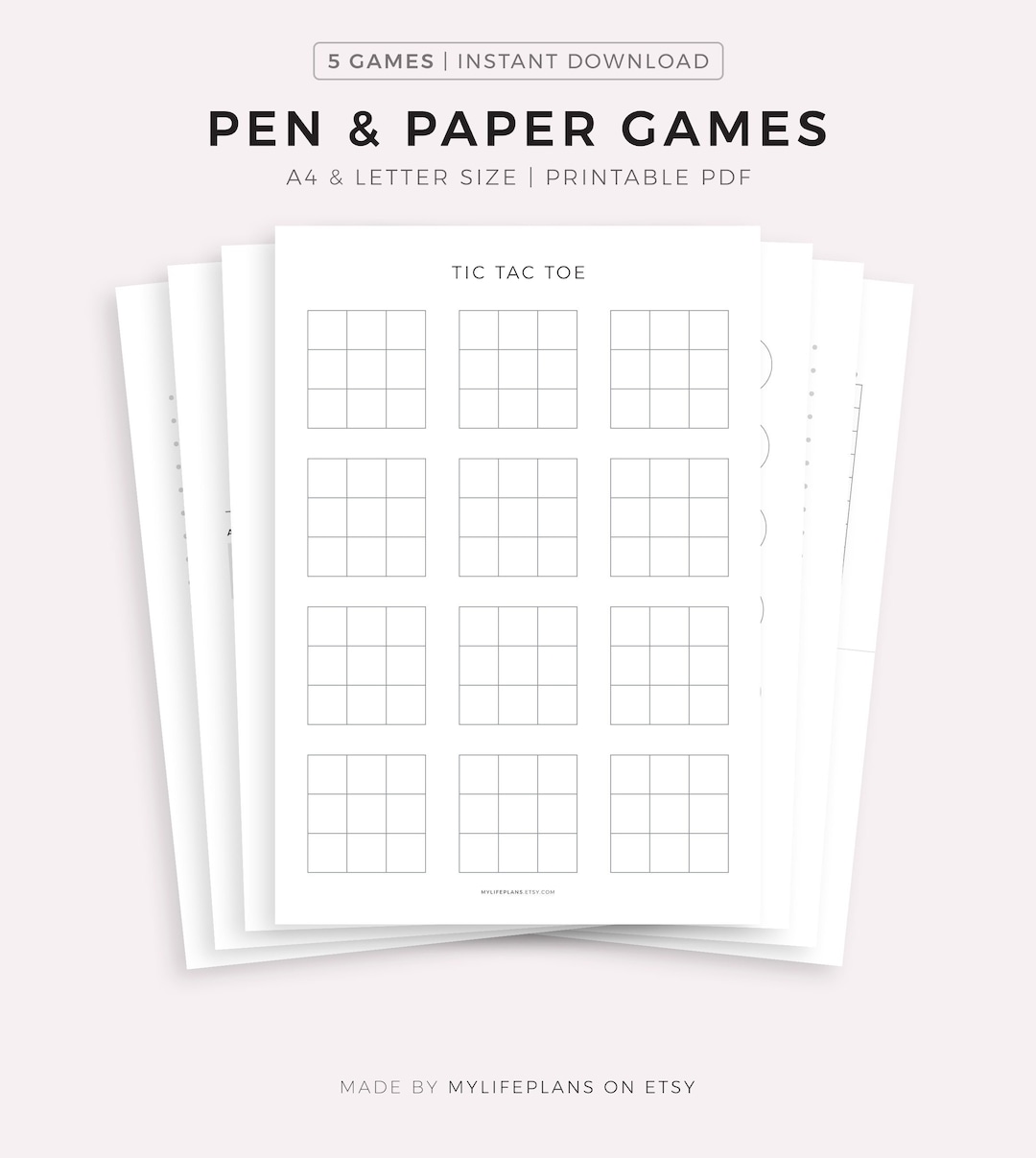 Pen & Paper Games Tic Tac Toe, Hangman, Dots and Boxes, Battleship ...