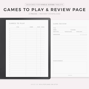 Videogames om te spelen en recensiepagina, compatibel met Kindle Scribe, direct downloaden