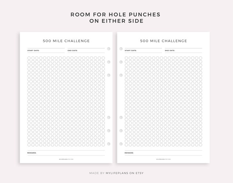 500 Mile Running or Walking Challenge Printable Workout Etsy