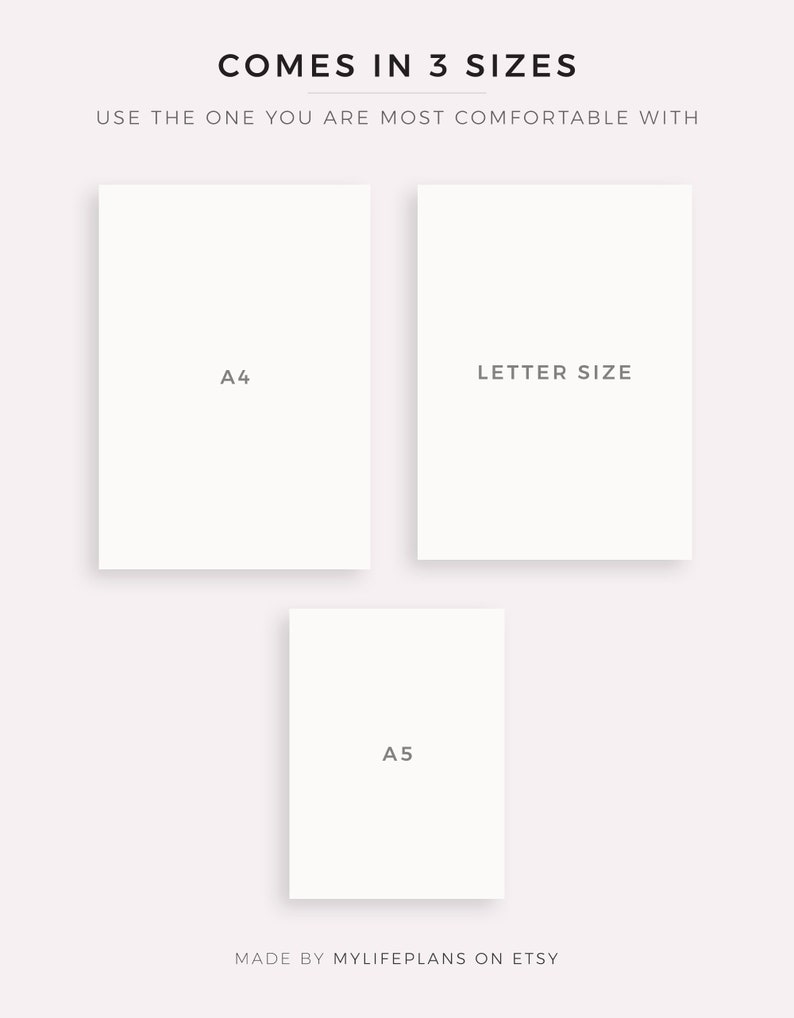 Weekly Planner, Daily Planner, Hourly Planner, To Do List, PDF Printable Inserts, A4, A5 & Letter, Instant Download image 3