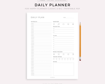 Planner giornaliero stampabile per Happy Planner Classic & Big, download immediato