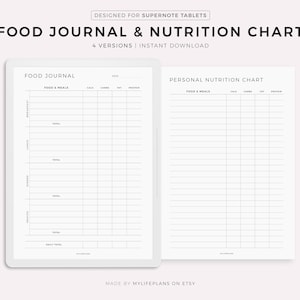 Modello di diario alimentare giornaliero e grafico nutrizionale, registro alimentare, monitoraggio dei pasti, pianificatore di dieta e fitness, compatibile con Supernote A5X2/A5X/A5/A6X2/A6X