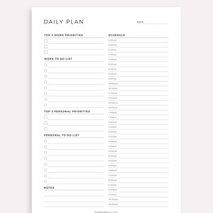 Work From Home Daily Planner, Weekly Planner, Monthly Planner, Productivity Planner, Instant Download, A4/A5/Letter/Half Size image 2