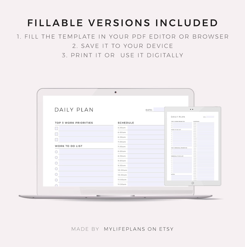 Work From Home Daily Planner, Weekly Planner, Monthly Planner, Productivity Planner, Instant Download, A4/A5/Letter/Half Size image 7