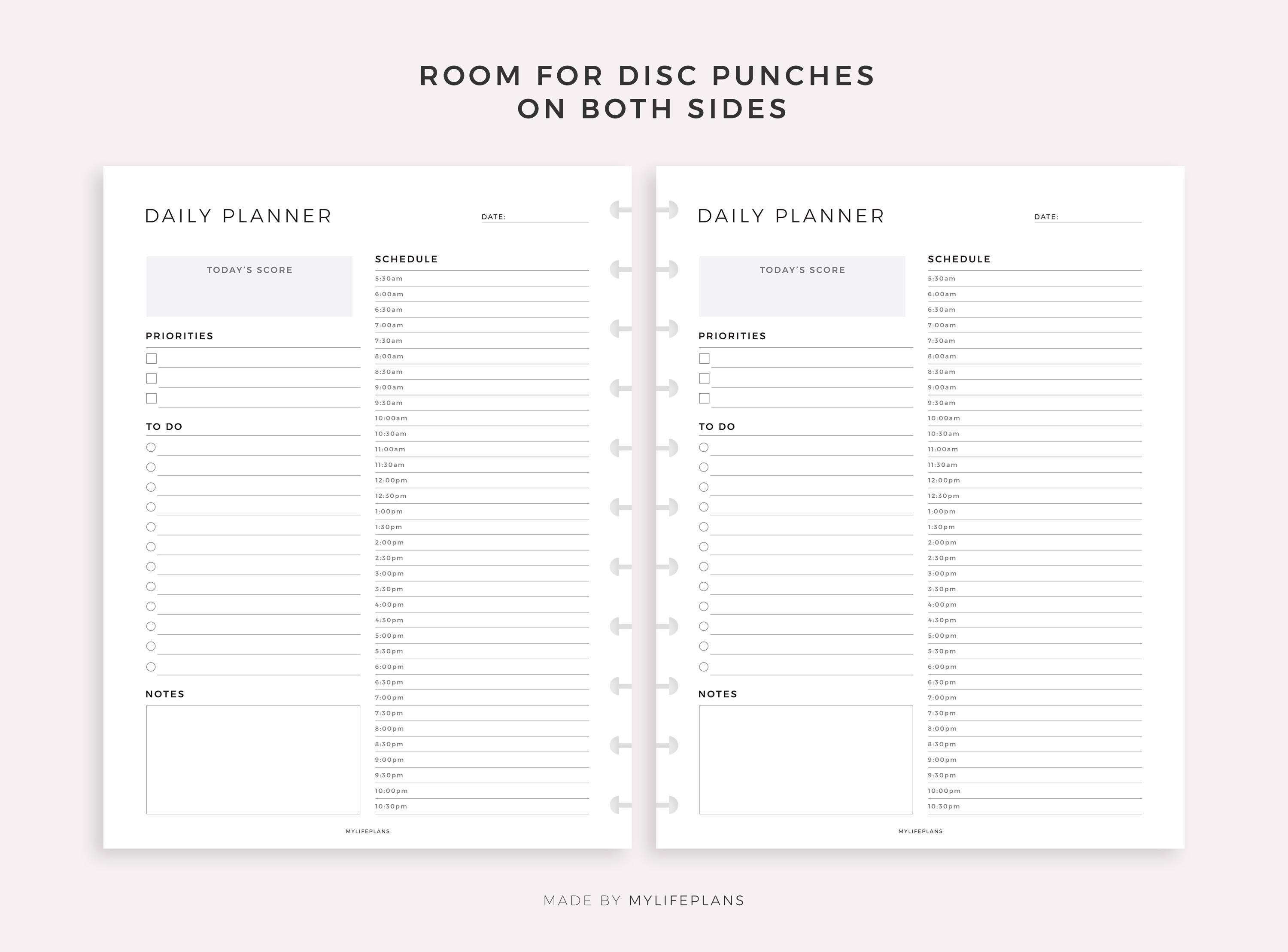 Hourly Planner for Happy Planner Classic & Big, Printable PDF, Instant ...