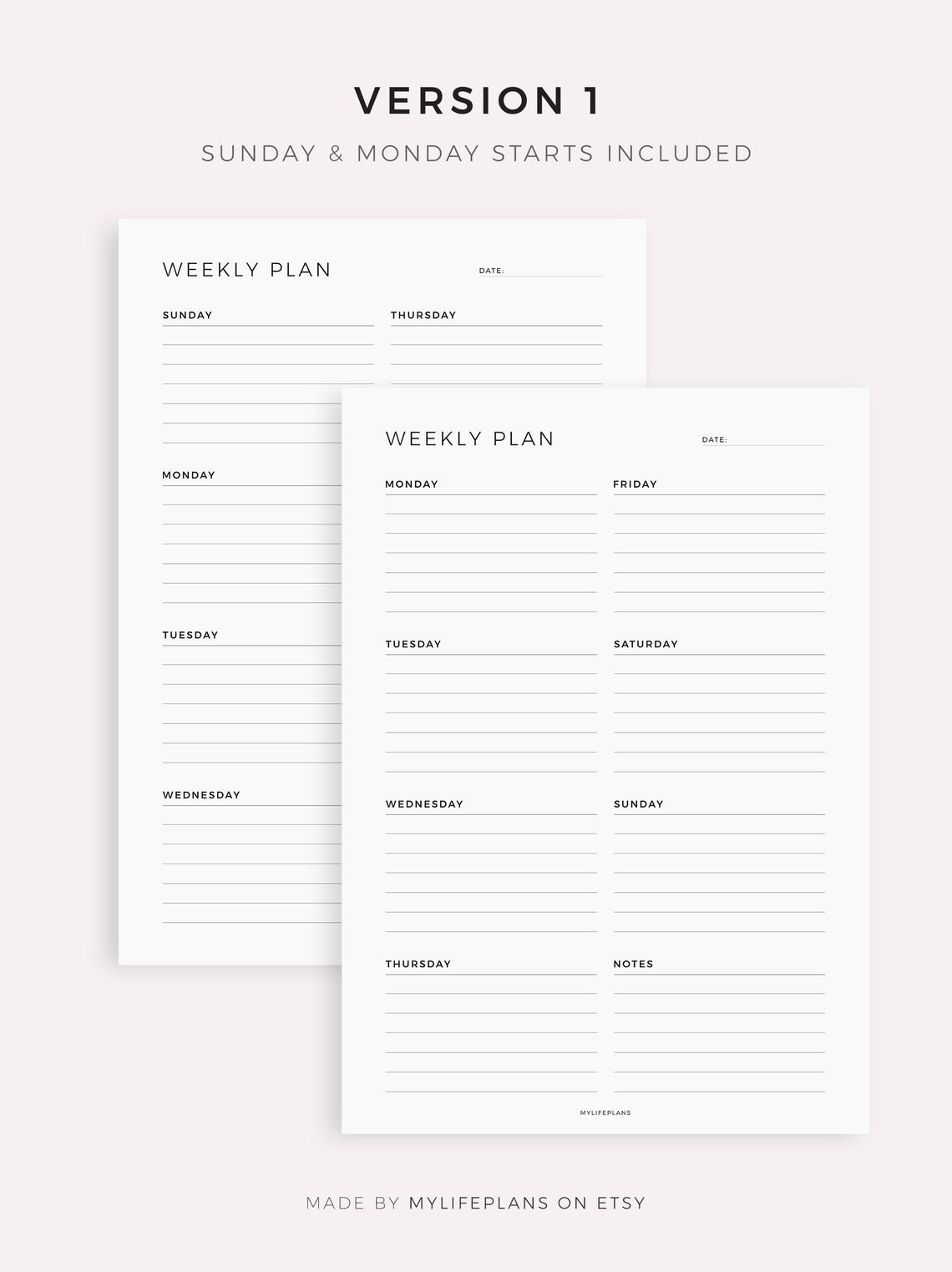 Weekly Organizer for Remarkable Paper Pure, Weekly Planner to Do List ...