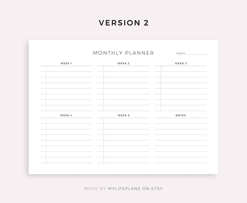 Monthly Task List Landscape Monthly Planning Printable to Do - Etsy