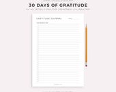 30 Days Of Gratitude Printable Template, Daily Gratitude Journal, Gratitude Log, Thankfulness Journal, A4/A5/Letter/Half, Instant Download