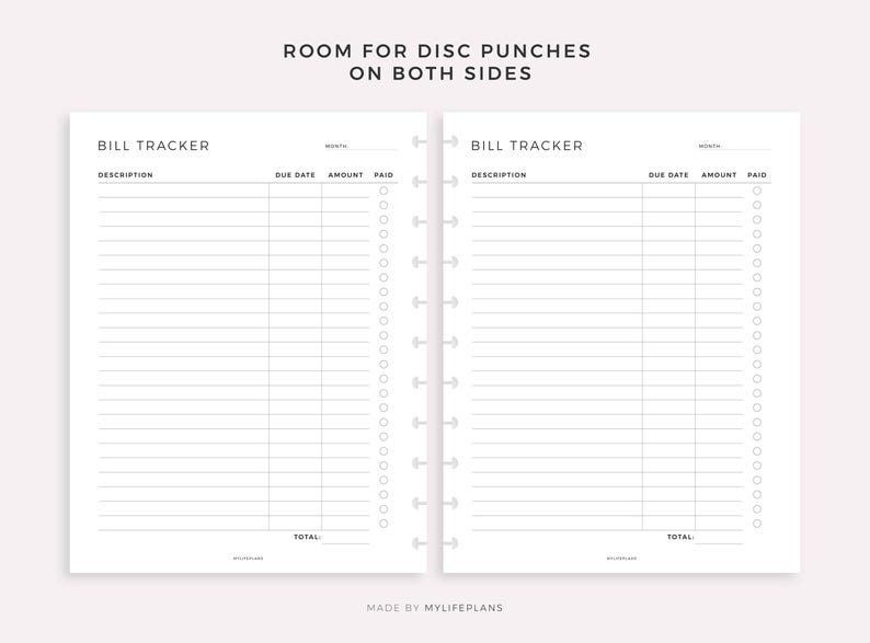 Monthly Bill Tracker Printable Template for Happy Planner Classic & Big ...