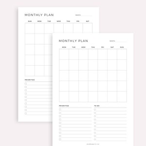 Work From Home Monthly Planner Printable, Monthly to Do List for Work ...