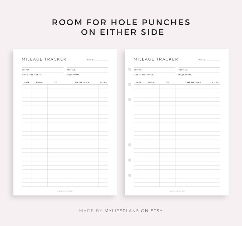 Mileage Tracker Printable, Work Trip Miles Tracker, Business Mileage Log, Monthly Mileage Report Form, A4/A5/Letter/Half, Instant Download image 6