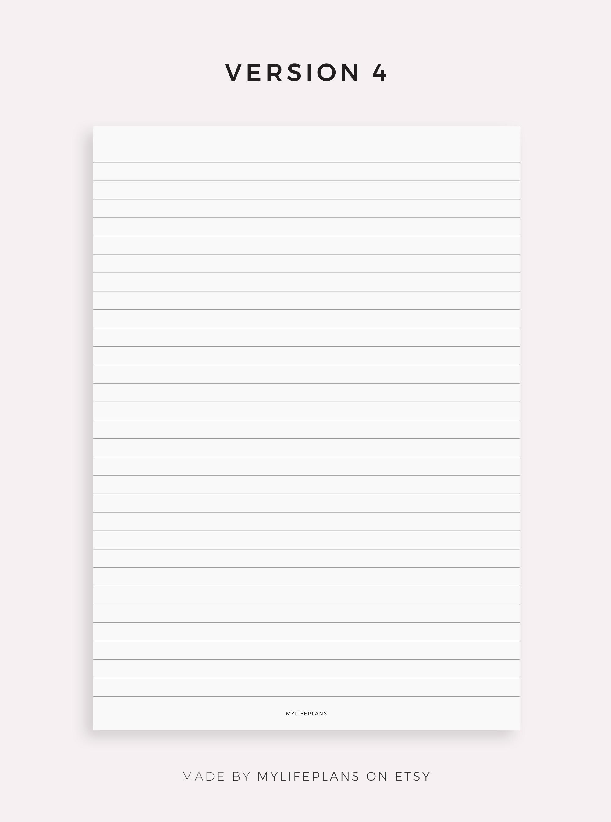 4x A Page Notes.pdf Notes Page for Supernote A5X2/A5X/A5/A6X2/A6X/A6, Lined Notes Template ...