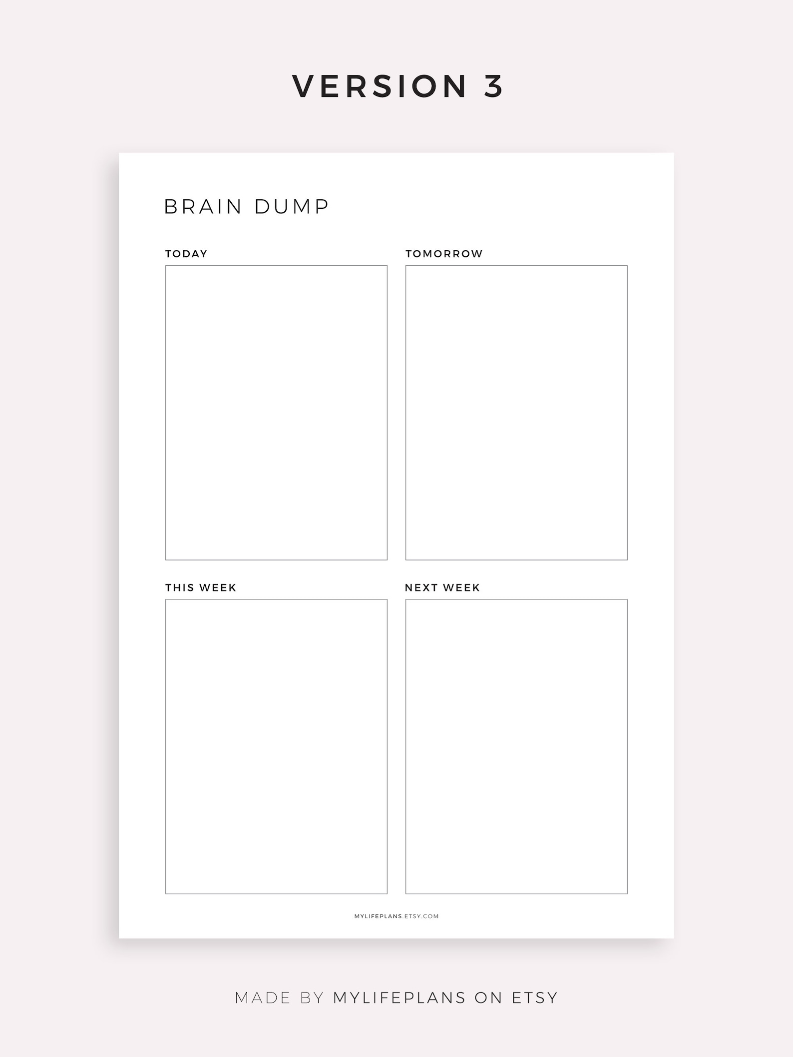 Brain Dump Printable, Priorities Organizer, to Do List Template, Get It ...